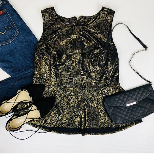 Alfani Shimmer Peplum Top Sz XL